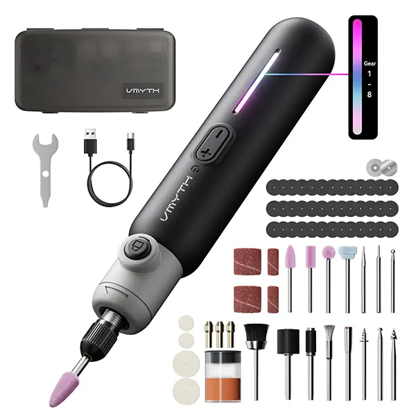 VMYTH iPen E3 Rotary Tool Kit, Brushless Mini Engraving Pen, 22000RPM 8-Speed, 67PCS, Cordless for Sanding Polishing Carving Drilling Cutting, 3D Print Finishing, Wood Metal Jewelry DIY Crafts Home Repair Gift Power Tool Tool Set