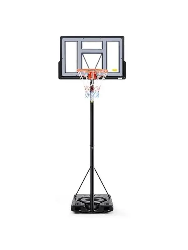Outdoor Portable Basketball Hoop – 4.2-10ft Adjustable Height, 44 Inch Shatterproof Backboard, Basketball Goal System for Kids & Adults
