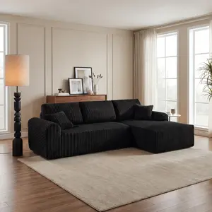 Cloud Modular Sectional Sofa Couch with L-Shape Chaise Modern Minimalist Upholstered Couches for Living Room Bedroom Deep Seat Corner Couch No Assembly Required