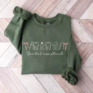 Coquette Dental Assistant Sweatshirt, Dental Hygienist Icon, Dental Graduation Gift, Dental Hygienist Coquette sweater.