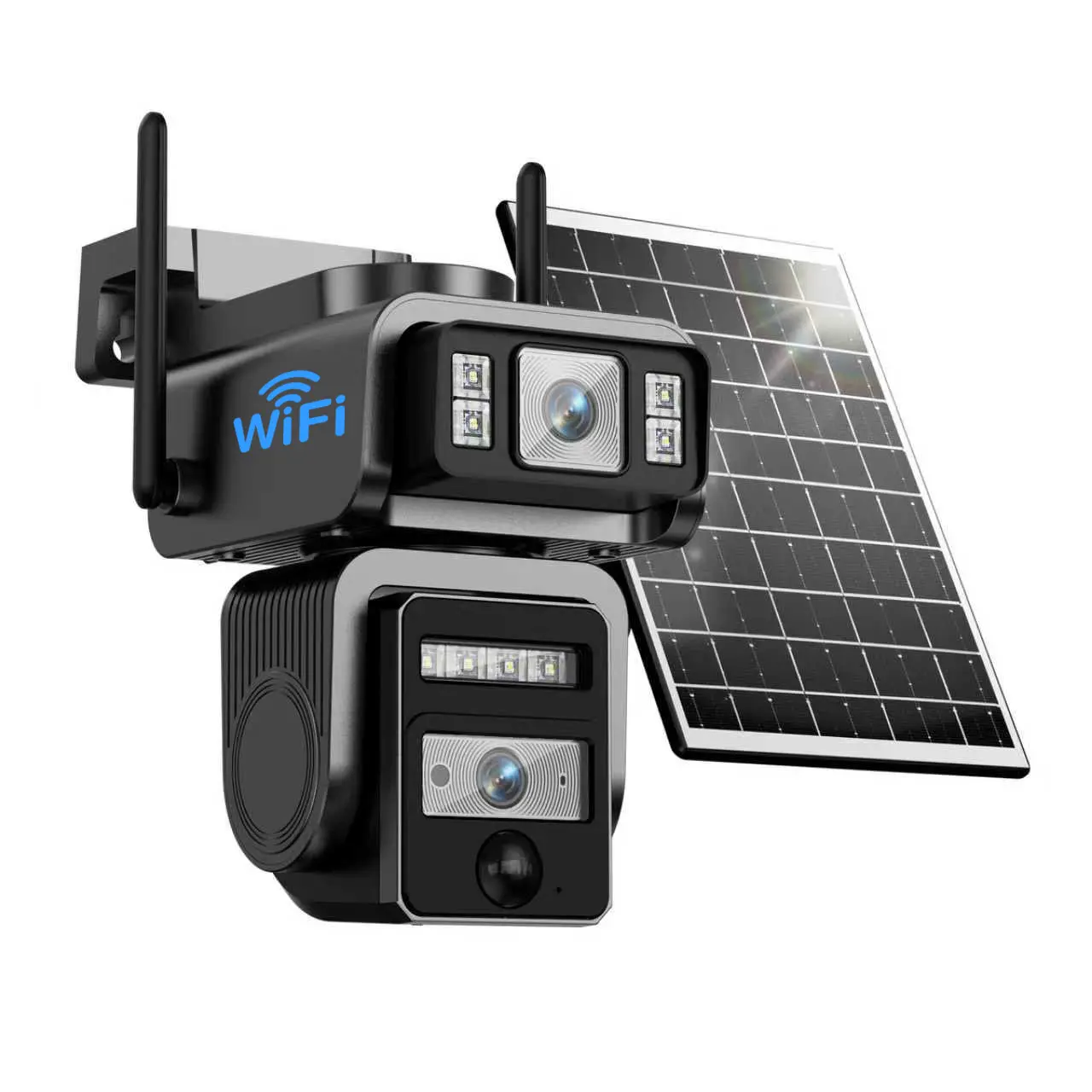 Solar WiFi Security Camera 2K Dual Lens PTZ, Outdoor Wireless, AI Human & Vehicle Detection, Auto Tracking, Full Color Night Vision, 2-Way Audio, 8000mAh Battery, 24/7 Recording, Remote View, IP66 Waterproof Seckun AJ19