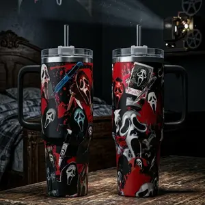 Scream Ghostface Horror Tumbler 40oz 20oz Bloody Scary Movie Cup 40 oz Tumbler With Handle, Tumbler 20oz No Handle, Gifts For Horror Fans