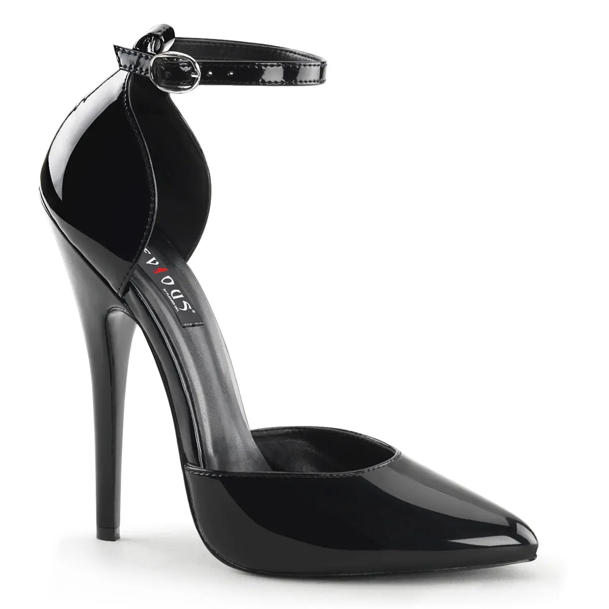 Women's Elegant D'Orsay High Heel Pumps with Ankle Strap, Pointed Toe Fashion Footwear, 5.5" Stiletto for Formal Wear - Domina-402