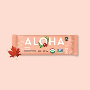 ALOHA Maple Sea Salt Protein Bar | 12 Bars | 14g Plant Protein, 4g Sugar | Certified USDA Organic, Vegan, Gluten-Free | Pure Maple Syrup + Sea Salt + Oats Savory