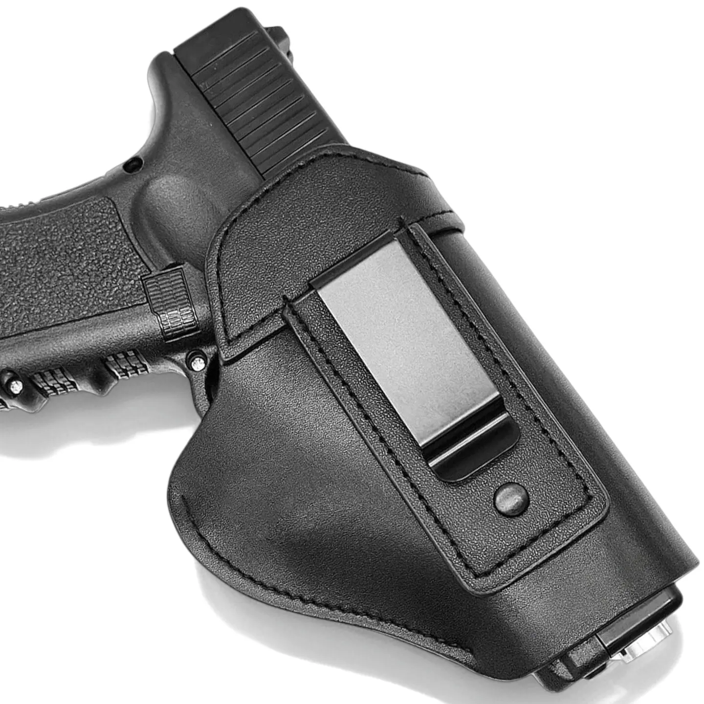 Tactical Leather IWB Belt Holster - Inside Waistband Concealed Carry Accessory for Pistols, Similar-Sized Handguns, Right or Left Hand Draw