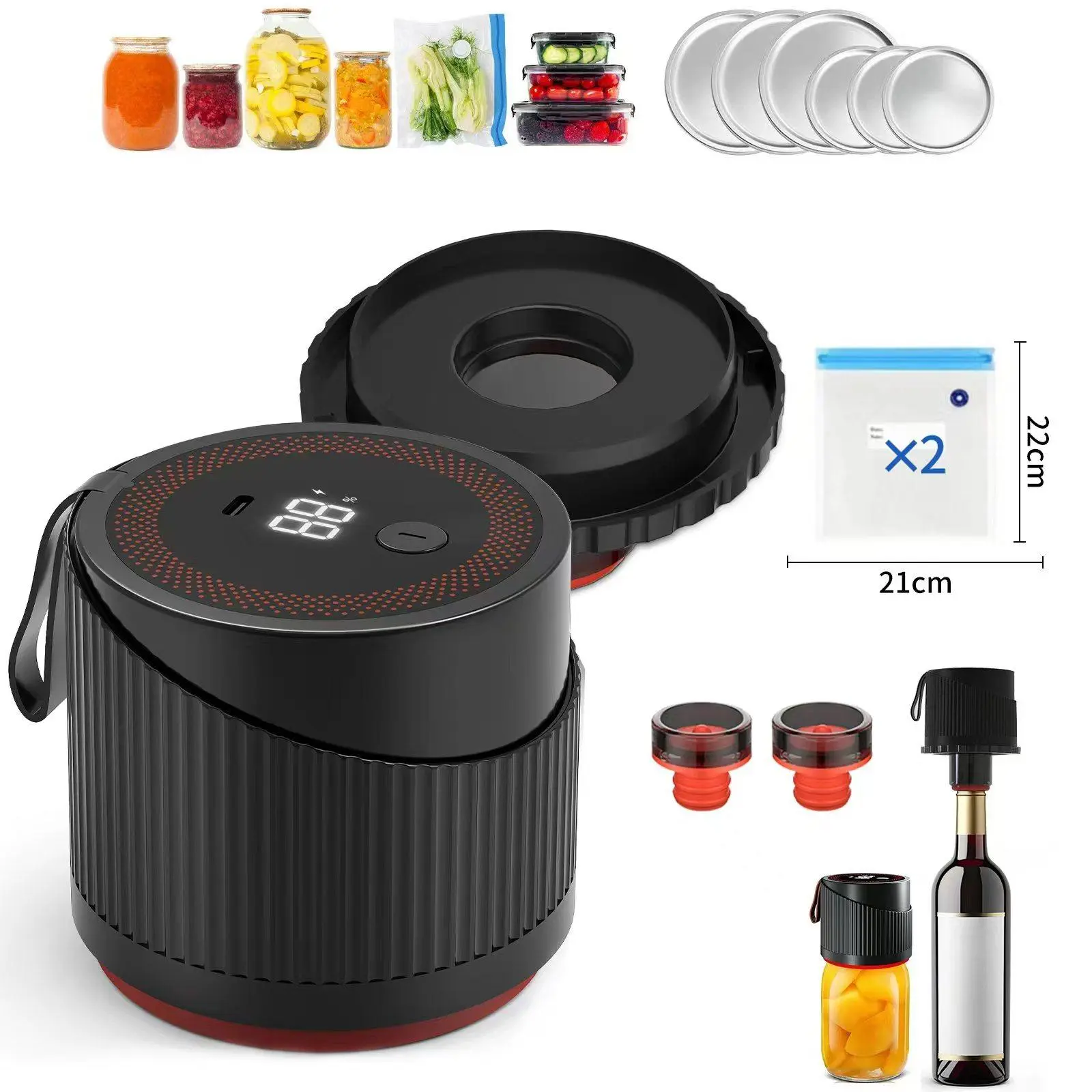 Suitable for Wide Mouth or Regular Mouth Mason Jars  Storage Bottles & Jars s-Preserving Containers -Jar Sealers | backtoschool