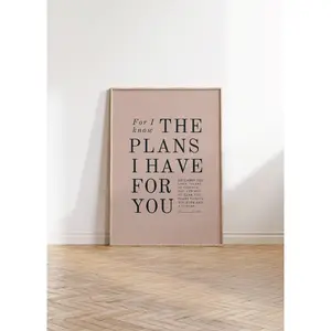 Bible Verse Wall Art Jeremiah 29 11, Scripture Wall Art, Bible Verse Prints, Boho Jesus Wall Art & Home Decor
