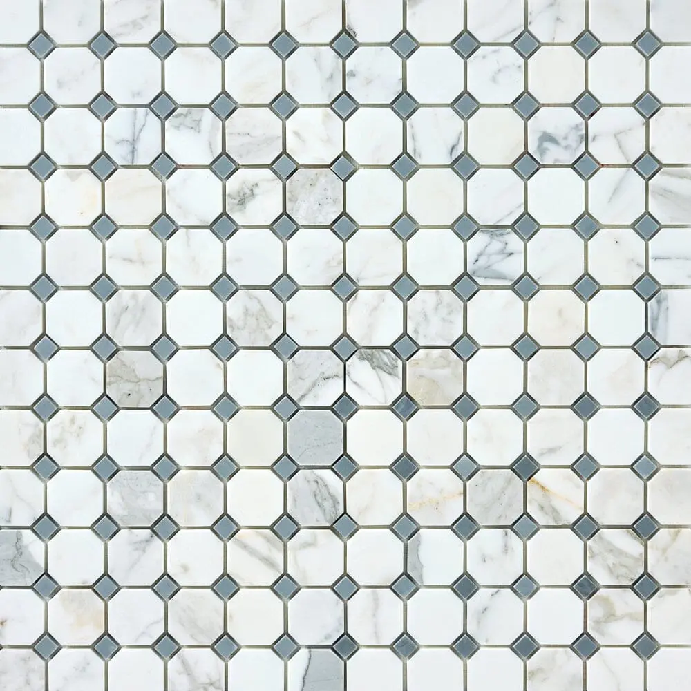 Calacatta Gold & Gray Octagon 12x12 Polished/Honed Marble Mosaic Tile