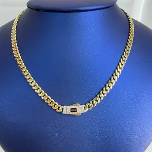 Mónaco Semi-Solid 10K Gold Chain Necklace with Elegant Clasp Design for Everyday Wear