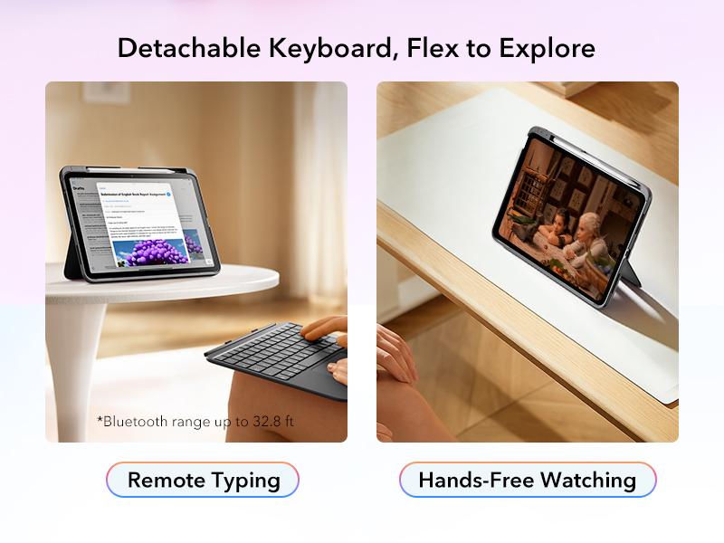 ESR Flex Keyboard Case for iPad A16/10th Gen, Ultra-Light Magnetic Detachable Keyboard for iPad 10.9" with Writing/Viewing Modes, Larger Precision Trackpad Adjustable Stand ESR Flex Keyboard Case for iPad A16/10th Gen, Ultra-Light Magnetic Detachable Keyboard for iPad 10.9" with Writing/Viewing Modes, Larger Precision Trackpad Adjustable Stand