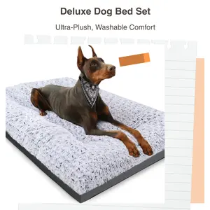 POCBLUE Deluxe Dog Bed - Polka Dot, Comfortable, Washable, Anti-Slip Pad, Ultra-Plush, Machine Washable, Perfect for Pet Owners