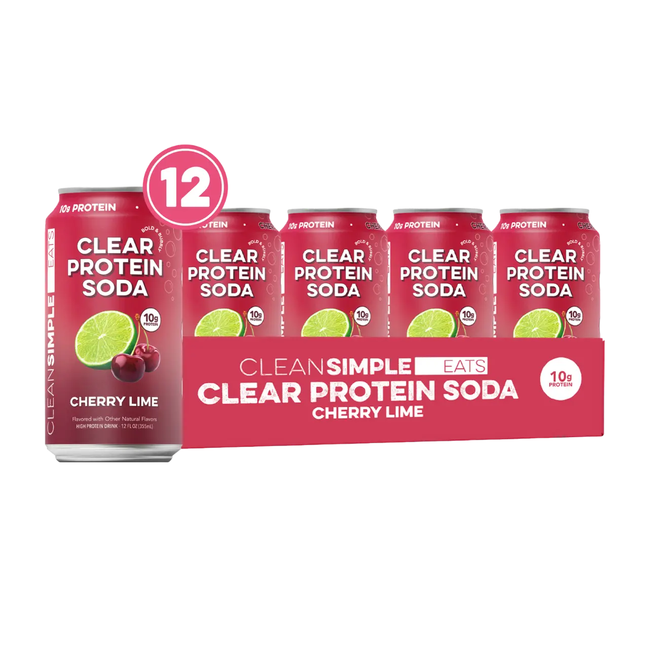 Clear Protein Soda: Cherry Lime (12 Oz. | 12 Pack)