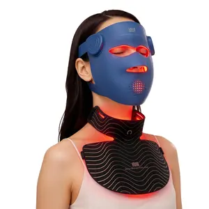 INIA GLOW 940nm 4D Face Mask & Neck Mask Bundle, Deep Dual NIR Repair (940+850nm), Cooling Therapy for Lift, Glow & Wrinkle Reduction, Face to Chest Anti-Aging