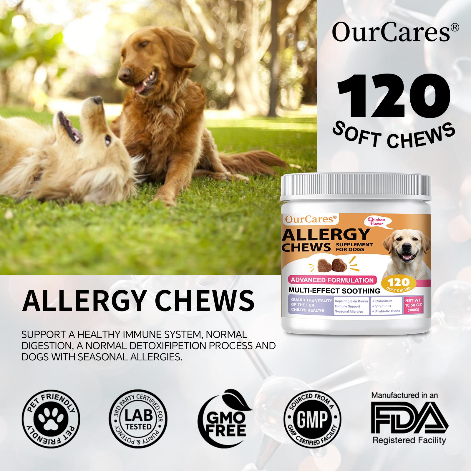 Pet Dog Allergy Chew Tablets