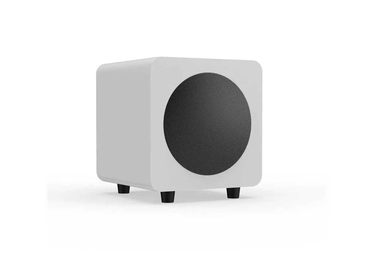 Kanto SUB6VMW Sealed Powered Subwoofer | 200W Peak Power | 6 Woofer | Quick & Accurate Bass | Ultra-Compact Design | Matte White