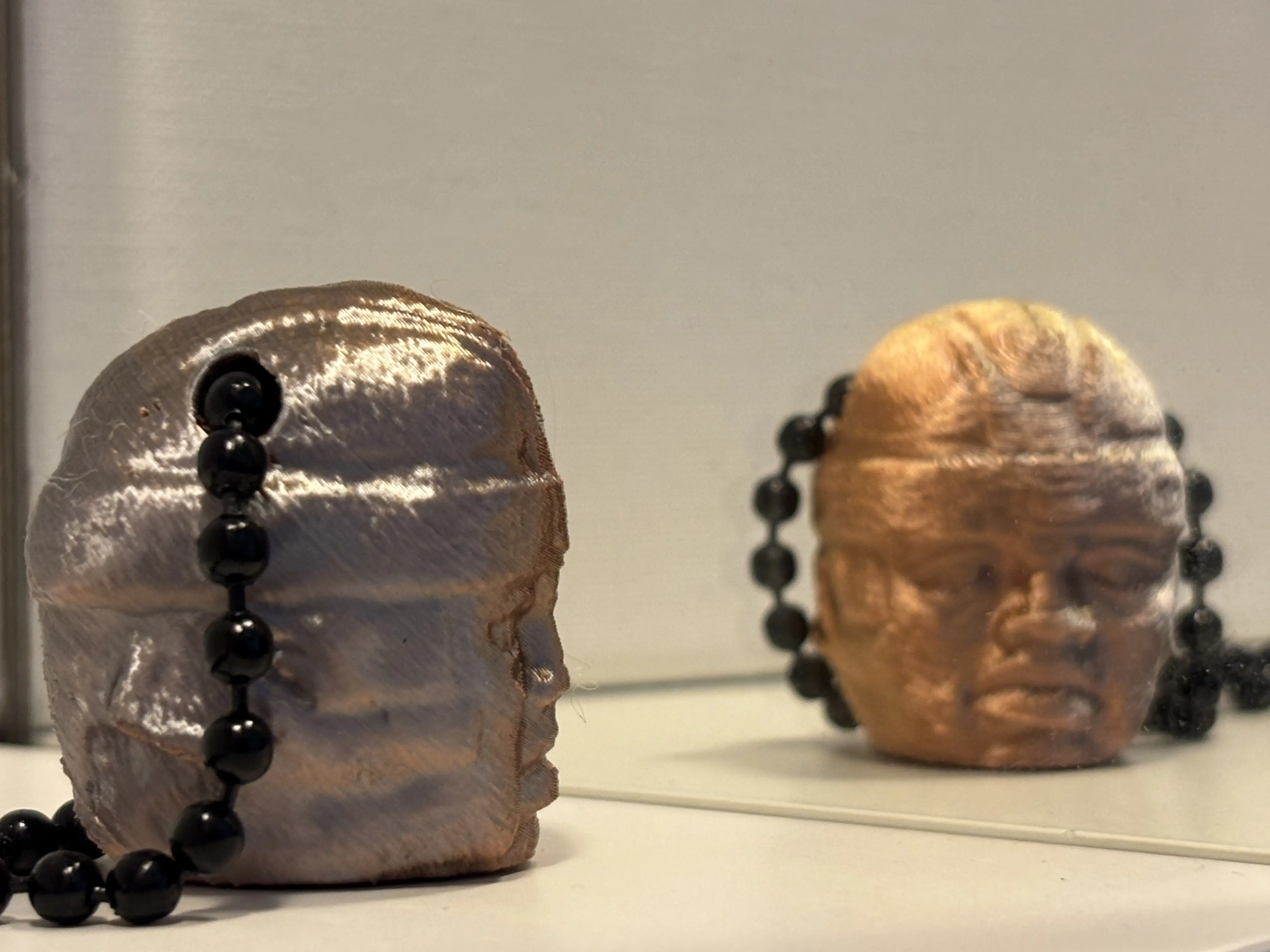 Gold Olmec Head Necklace