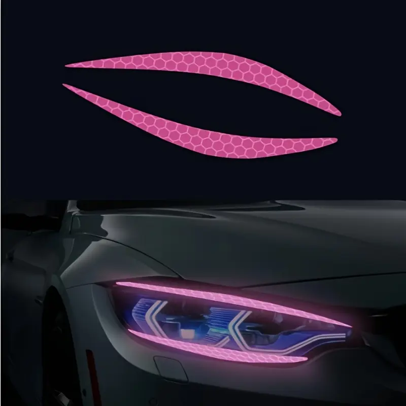 Yitap 5 Pairs Car Eye Line Stickers, Reflective Headlight Decorative Decals, Easy Self-Adhesive, No Damage Modification, Universal Fit, Car Decorations, Automotive Decals, Decals For Vehicles, Decal For Cars