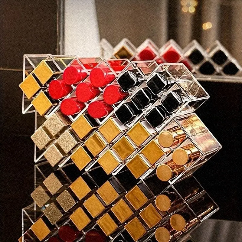 Fish-Shaped Vertical Multi-Layer Lipstick Holder - Cosmetic Durable Storage Organizer & Display Stand for Lip Gloss & Lipsticks | Desktop Organizer for Women & Girls, Makeup Beauty Organizer Box, Gift for Valentine's Day, Christmas