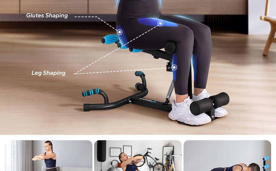 MERACH Deep Squat Machine Adjustable Glutes Workout Home Gym Sit Up Machine for Abs and Muscle Building Abdominal Bench Push Up Fitness Equipment