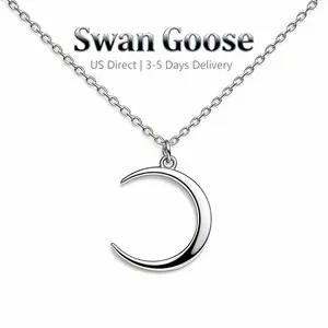 S925 Sterling Silver Moon Pendant Necklace - Vintage Bohemian Design, Great Fashion Accessories for Men And Women to Music Festivals, a Wonderful Gift, Festive Jewelry. summerwins