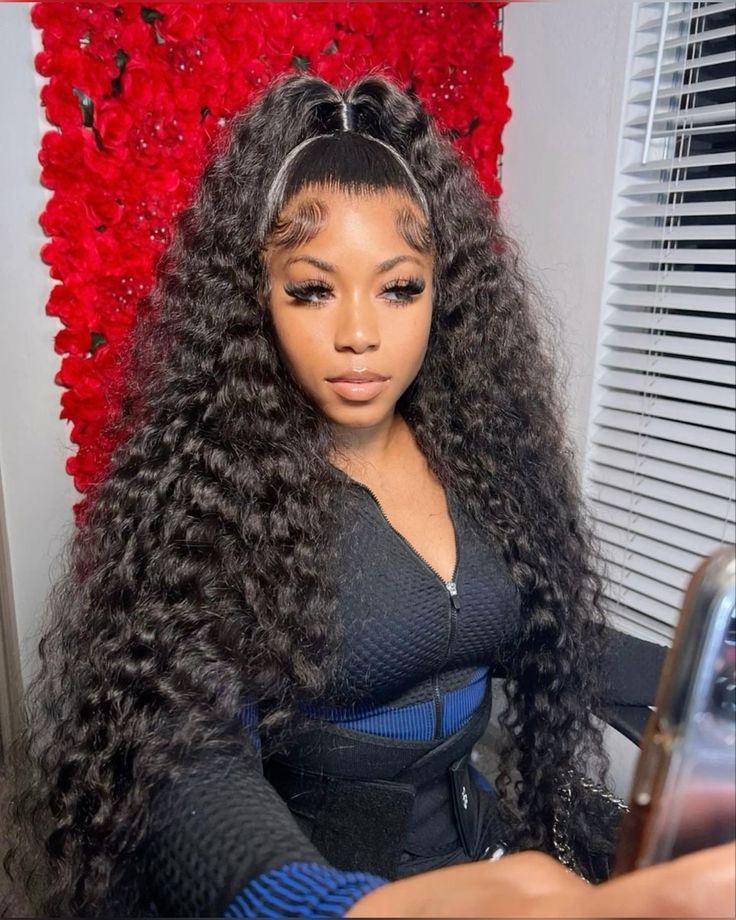 Bling Hair Deep Wave 13x4 13x6 Lace Frontal Wig Human Hair Brazilian Deep Curly Transparent Lace Front Human Hair Wigigs For Women On Sale 180% Density TikTokShopBlackFriday