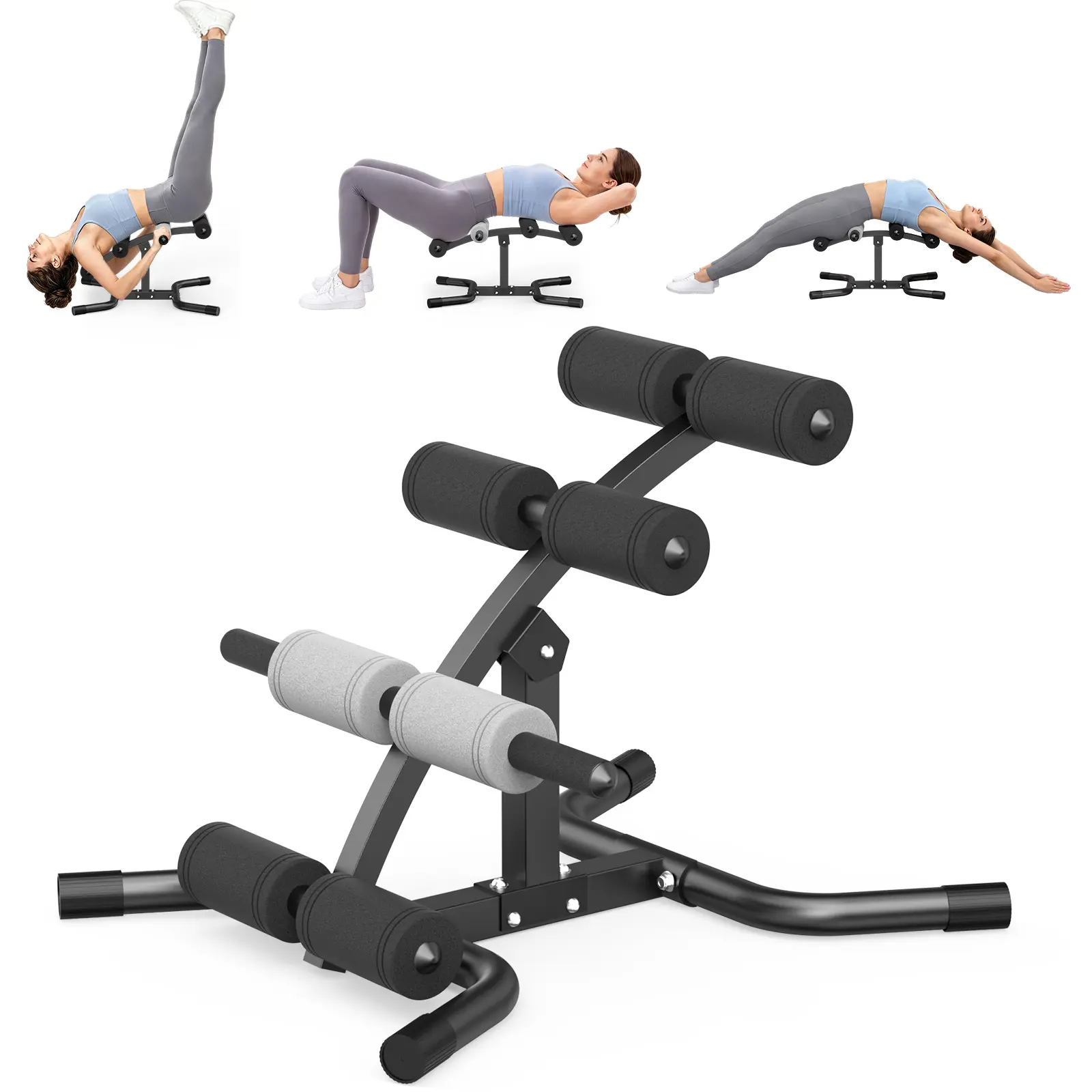 RELIFE Mini Foldable Inversion Table - 8 Massage Foam Rollers, Reinforced Alloy Steel Home Workout Equipment, Compact Full-Body Stretching Exercise Machine for Household Use, Exercise Equipment