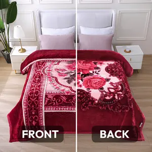 Heavy 5.6 lbs Reversible Blanket King 83x91 | Silky Soft 2-Ply Warm Throw | All Seasons A/B Print Design | Winter Bed Blanket Shrink Resistant 2026