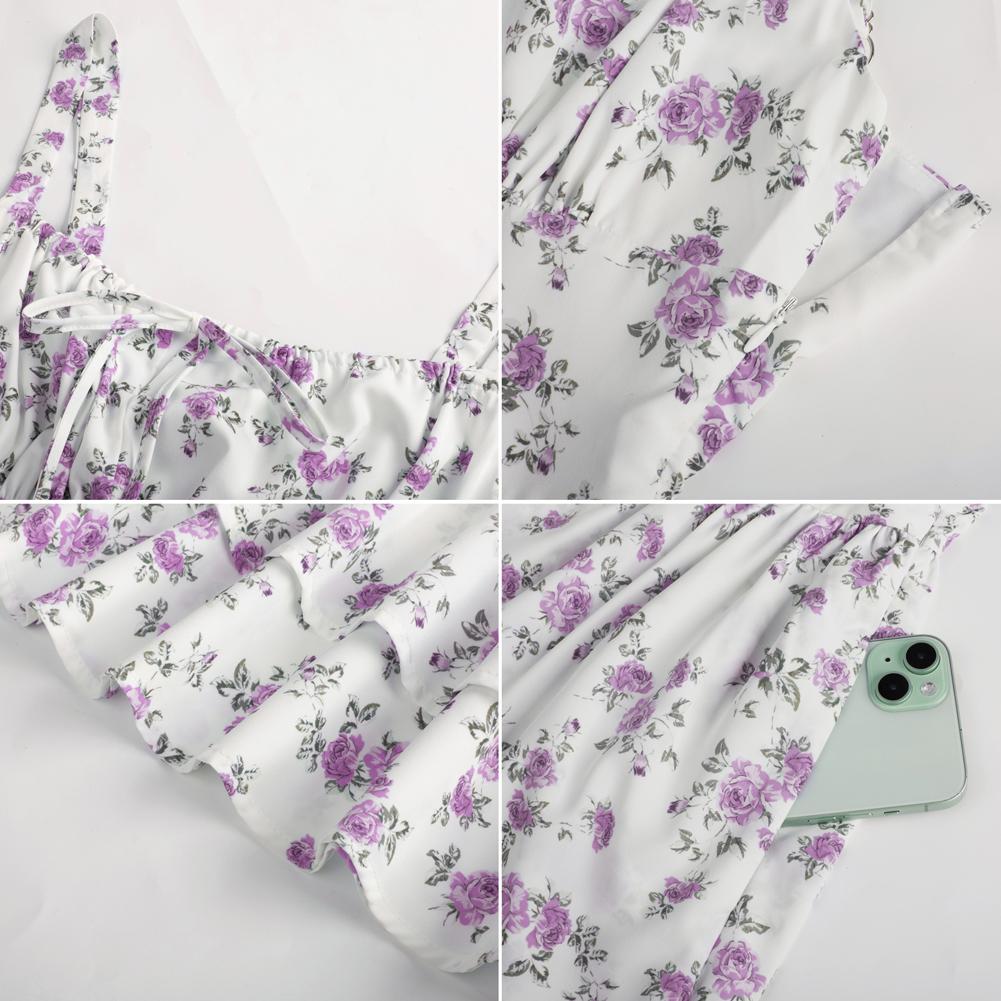 Floral Mini Corset Dress for Women Teen 2026 Summer Spring Flowy A-Line Sundress with Pockets SpringStatements