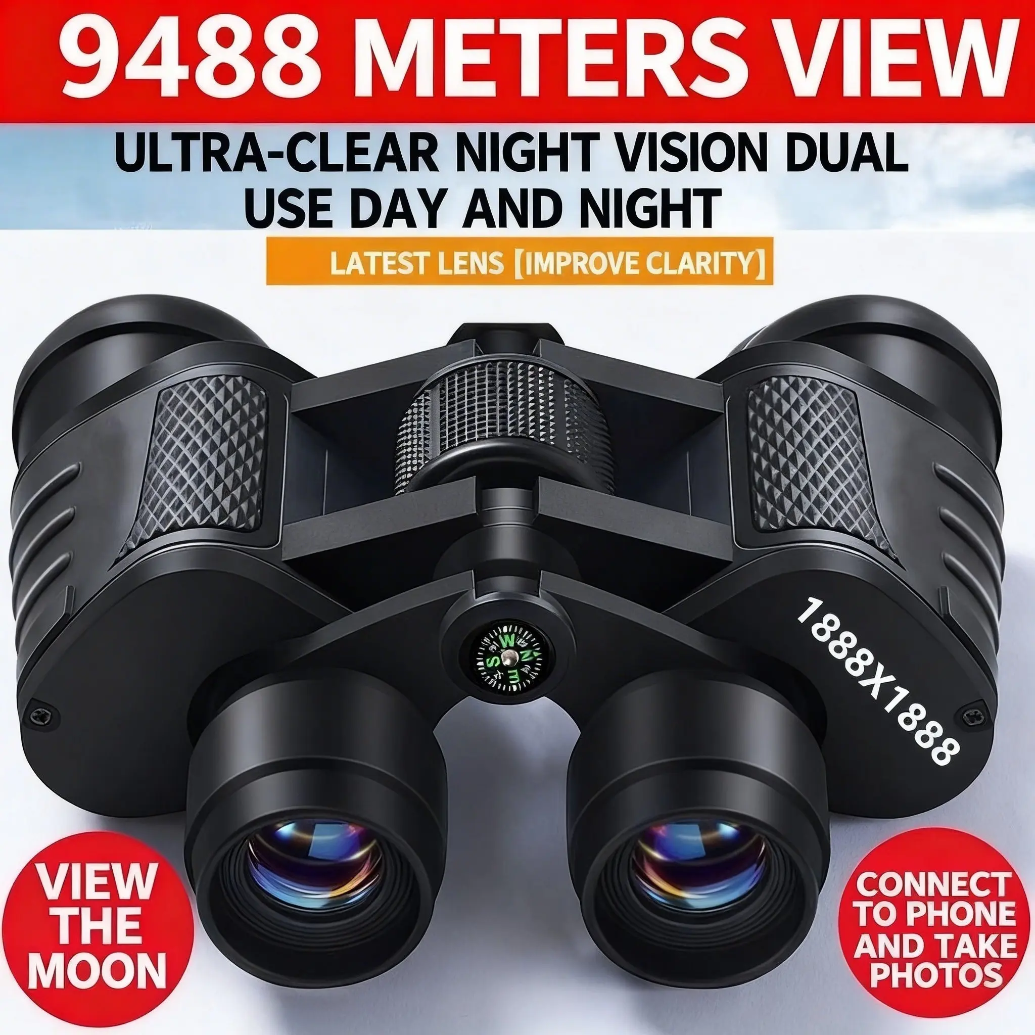 Authentic Military High Powered Binoculars High Magnification Ultra HD Night Vision for Adults Outdoor Professional Bee Hunting High Definition Binoculars Uhd Binoculars