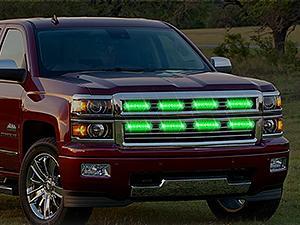 Nilight 8PCS Led Strobe Lights 12LED Green Light 12V 24V Surface Mount Flashing Lights Ultra Slim Sync Feature Mini Grille for Cars Trucks Off Road Vehicles SUV