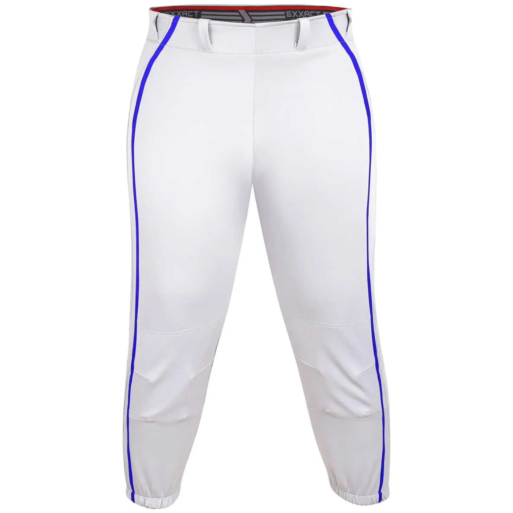 Yoga/Knicker Style Softball Pants For Women (White/Royal Blue)