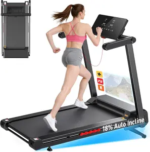 【Premium New Drop】18% Auto Incline Treadmill, 400 LBS Capacity Folding Treadmill with 4.5HP Quiet Motor, 18" Wide Running Belt, 12 HIIT Programs & App Control for Home Gym