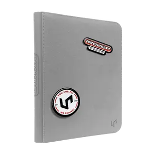 PATCHCRAFT™ Zippered 9-Pocket PRO-BINDER® Gray