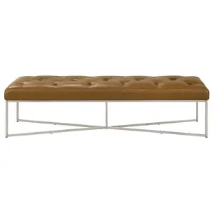 Salado Tan Leather Bench Salado Tan Leather Bench