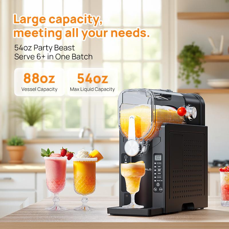 TEQUALO AD03  LED Ice-Free Slushie Machine 88 oz Capacity 6 Preset Programs Self-Cleaning Function for Milkshakes & Margaritas FathersDayGift