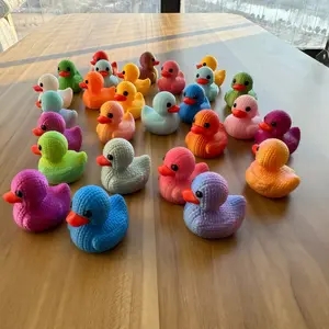 3D Printed Decompression Duck Collectible Figurines (15-Piece Set) - Vivid Look, Bright Colors, Glam Table Decor for Weddings, Indoor Tabletops, Car Interiors; Ideal Decorative Gifts for Special Occasions