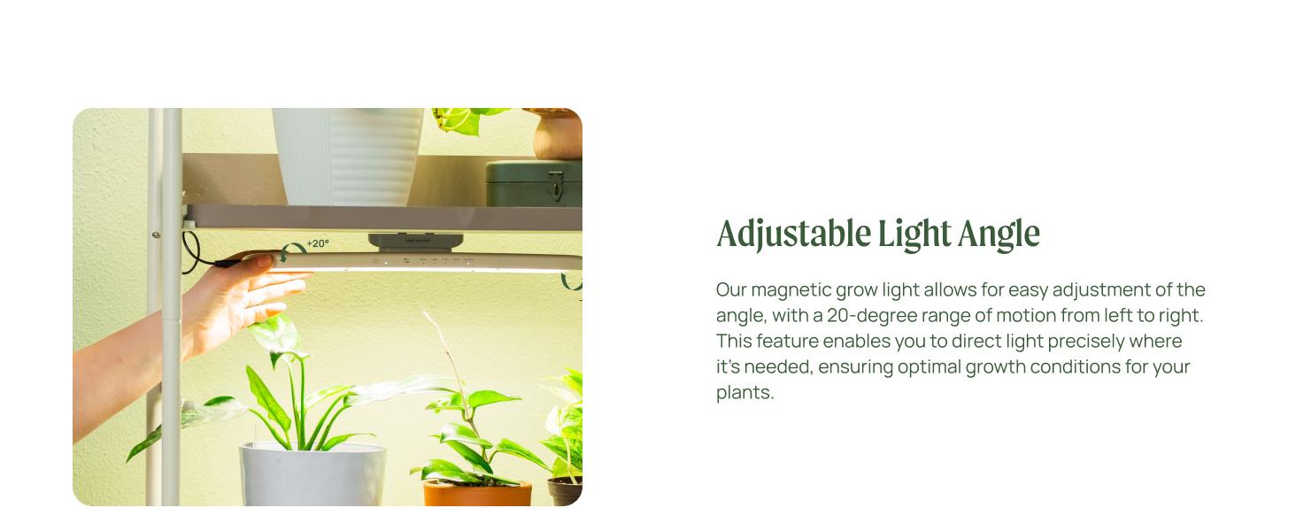 Vego Garden Full Spectrum LED Grow Light for Indoor Plants with 5 Modes for Seed Starting Leafy Herbs Fruits & Microgreens Modern Polycarbonate Greenhouse Home Use