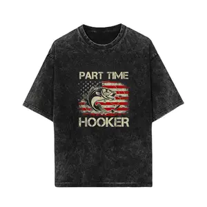 “Part Time Hooker Fishing Tee | Bass Fishing Meme Shirt | American Flag Graphic”
