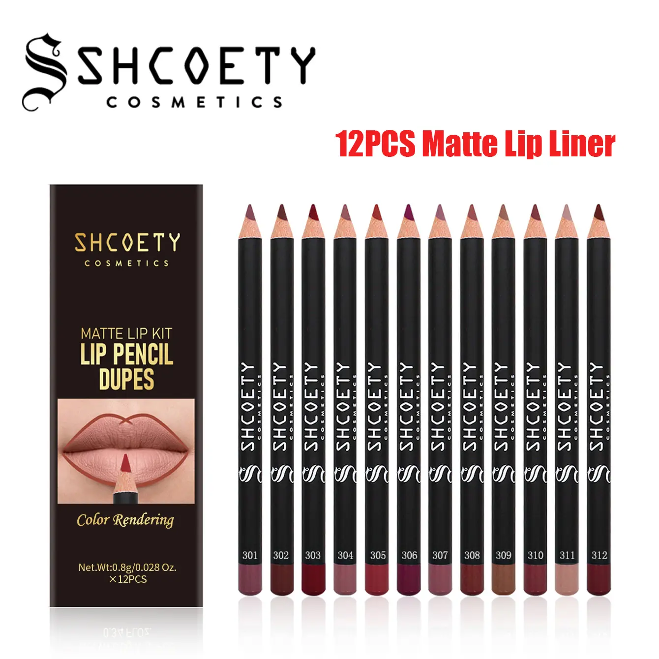 12pcs Nude Lip Liner Set Long-Lasting Waterproof Sexy Lip Plumpers Brown Lip Liner for Perfect Makeup Application
