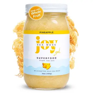 Joy Sea Moss Gel 16 oz Pineapple Flavor Made in USA Rich in Vitamins Minerals Real Fruit Nutritional Supplement