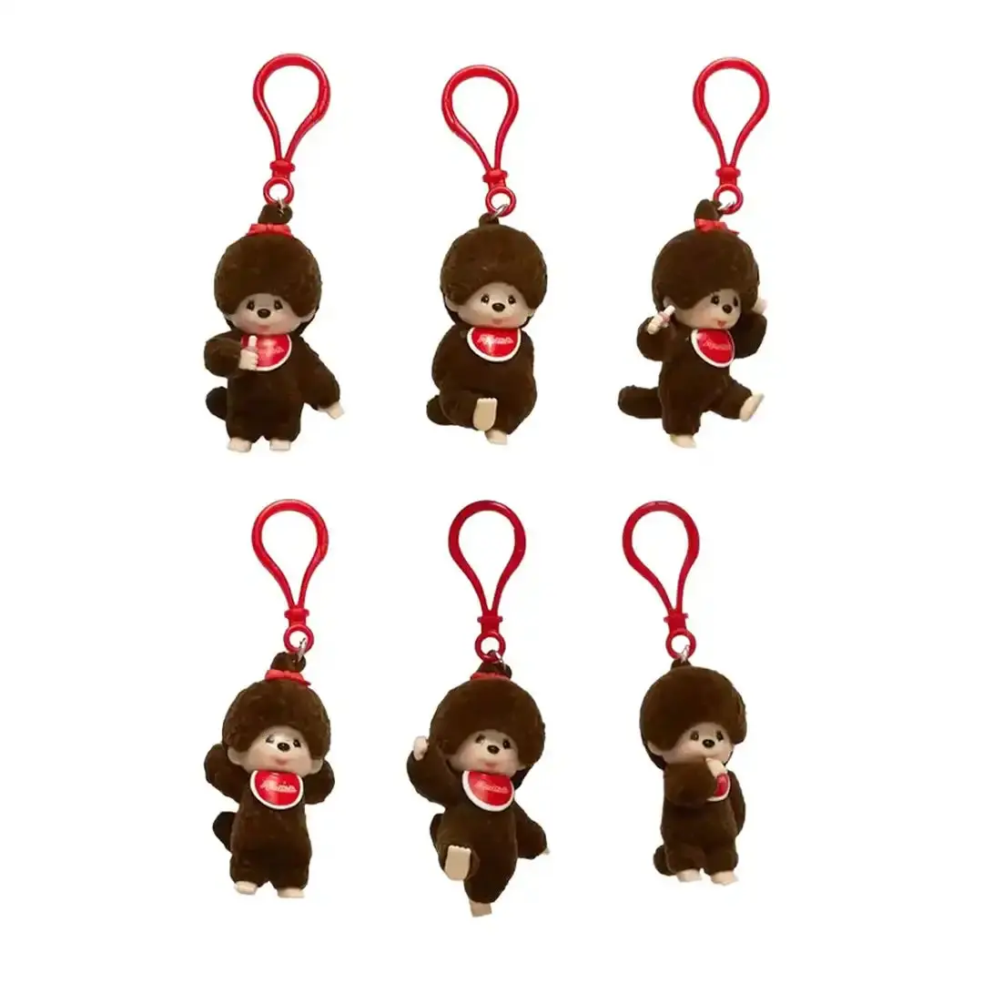 Monchichi Flocked Blind Box Keychain Charm - Backpack Hanger, Fashion Accessory, Figure Keychain, Cute Soft Keychains