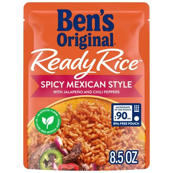 BEN'S ORIGINAL Ready Rice Spicy Mexican Style Flavored Rice, Easy Dinner Side, 8.5 oz Pouch