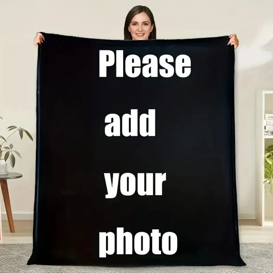 1 Piece Custom Photo Personalized Family Blanket Custom Baby Photo Kids Blanket Warm Comfortable For Family Travel Office Nursery Gift Flannel Kids Blanket