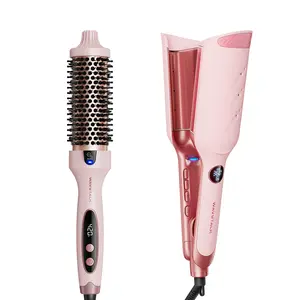 Wavytalk Blowout Boost Negative Ion Thermal Brush And Power Wave Curling Iron Set