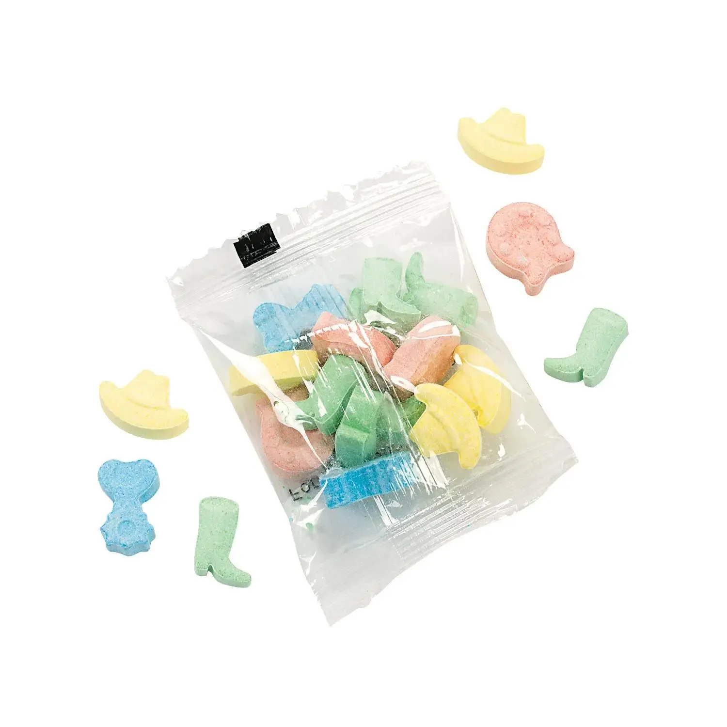 1 lb. Cowboy Apparel & Horseshoe-Shaped Hard Fruit Candy Fun Packs - 57 Pc.
