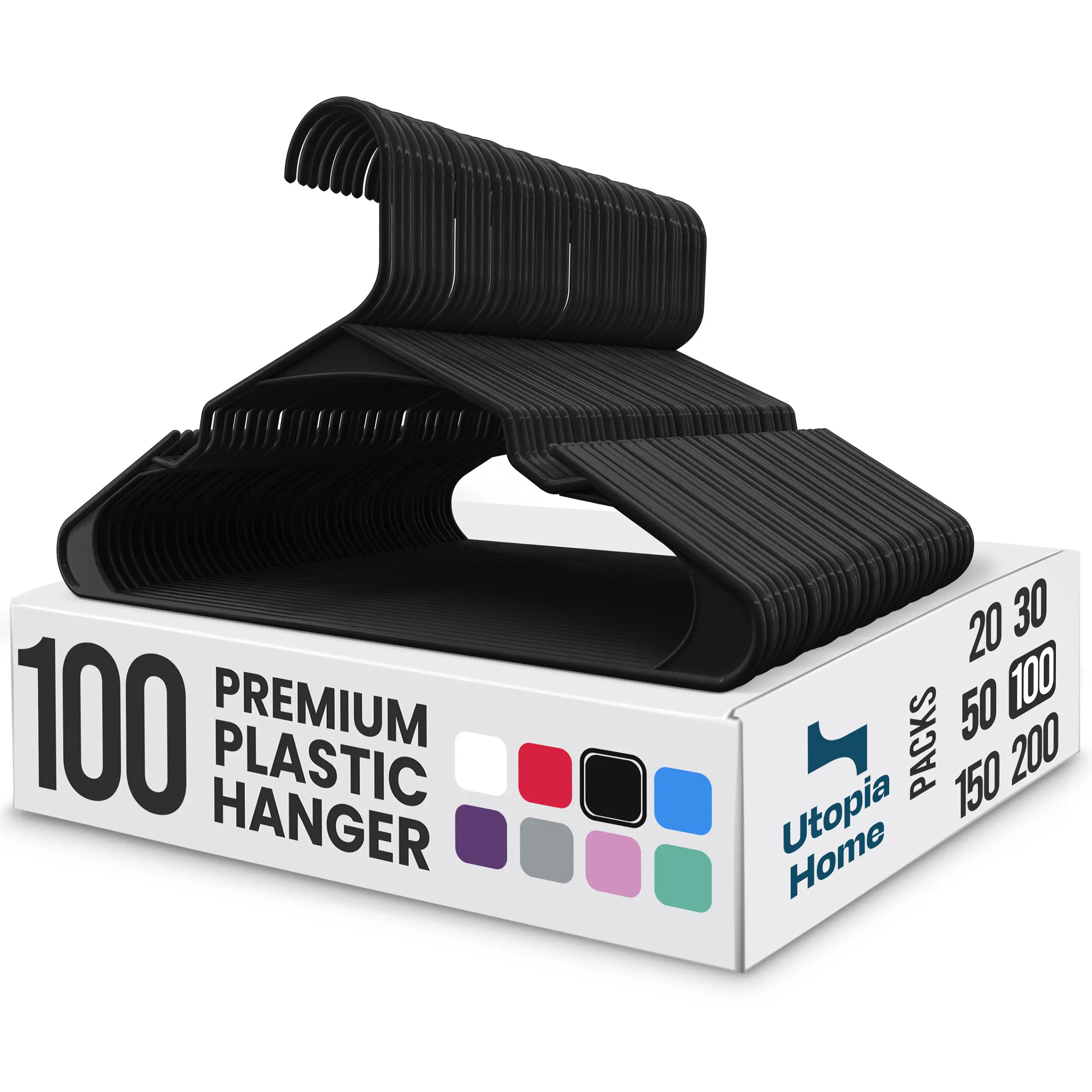 Utopia Home Multifunctional Heavy-Duty Plastic Hangable Hangers with Hanging Clothes Hooks - Household Organizer for Efficient Apartment Space-Saving Storage Solutions