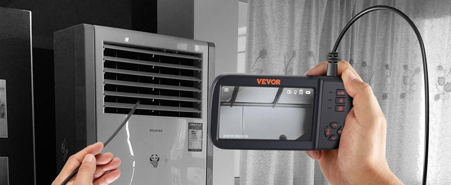 VEVOR Endoscope Camera Borescope Inspection Camera Triple Lens 4.5" IPS Accessories Mobile