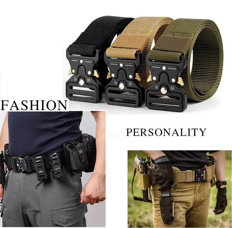 MEN Casual Military Tactical Army Adjustable Quick Release Belts Pants Waistband