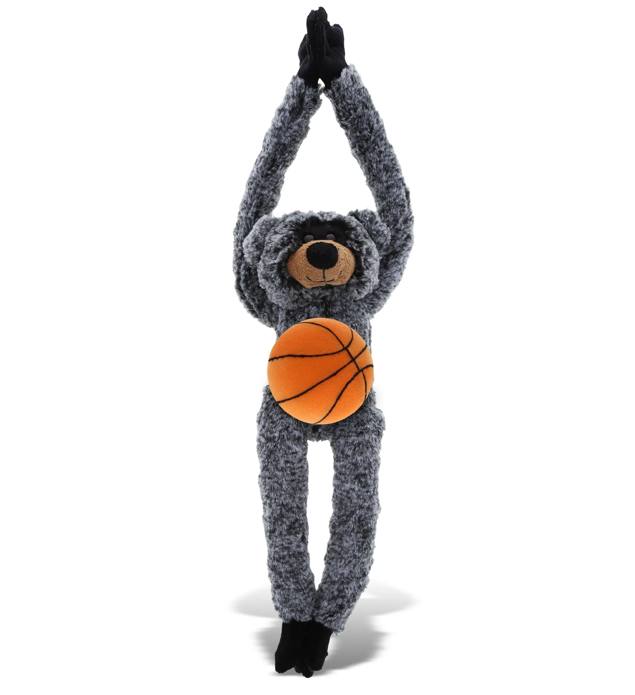 PLUSH BASKETBALL - SUPER SOFT PLUSH - LONG ARMS - BLACK BEAR