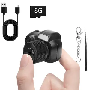 Mini Keychain Camera Retro Micro with 8GB Card, 1080P Retro Snap Digital Camera 6 Filters,0.96'' HD Tiny Vintage Video Recorder for Travel Study Outdoor Activities